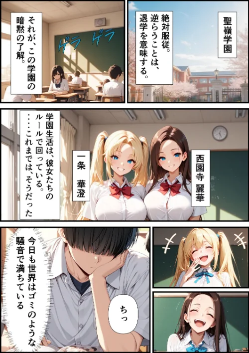 校則改変アプリ〜ゴミ扱いしてた俺の肉棒で女王たちがメス堕ち【モザイク版】（単話）[作]むちプリギャル舎/〈エロ漫画〉 試し読みサンプル 2ページ目